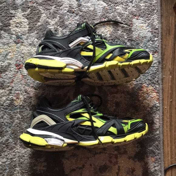 Balenciaga track 2 neon green and black used ! Size 8 US - Picture 3 of 4